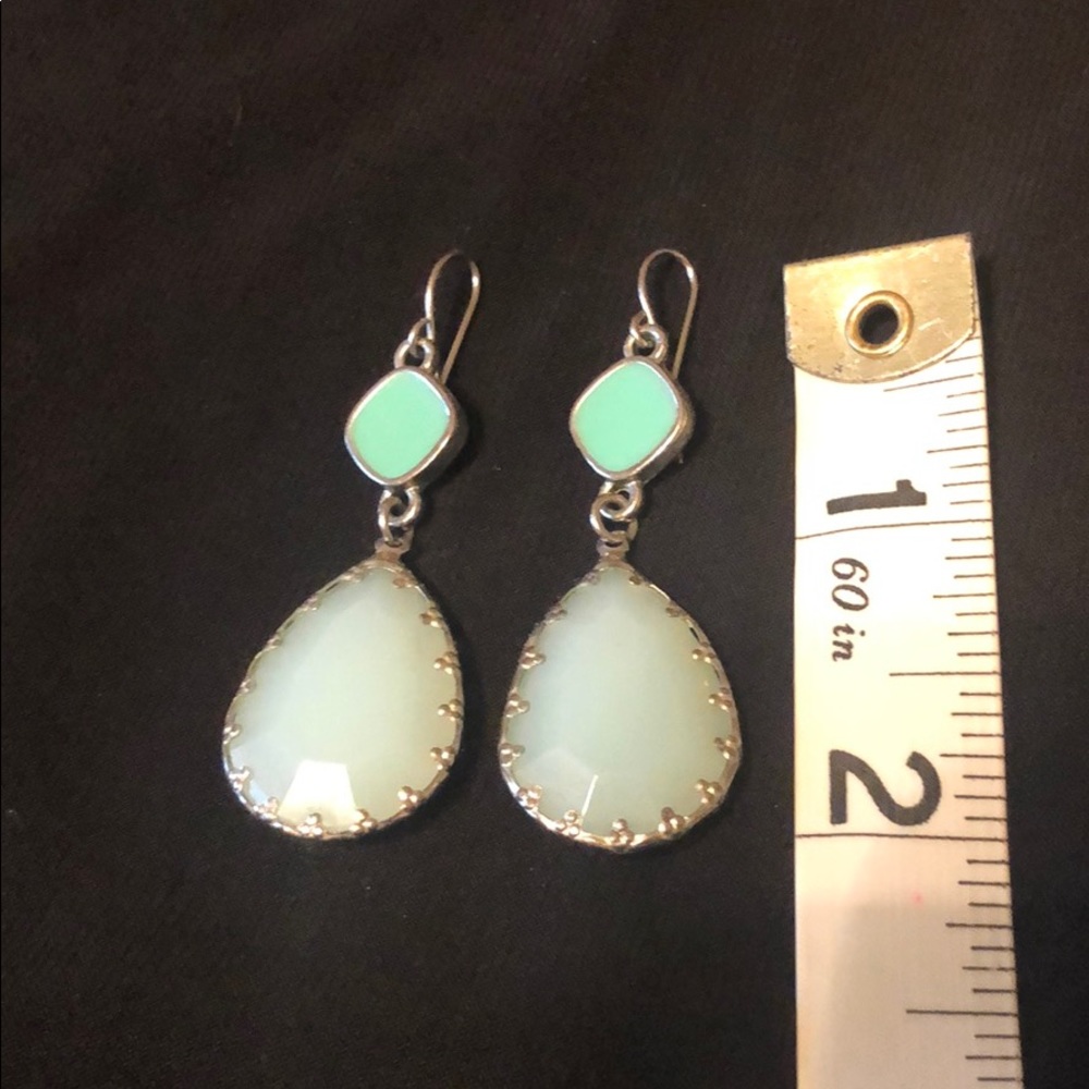 Mint colored drop earrings